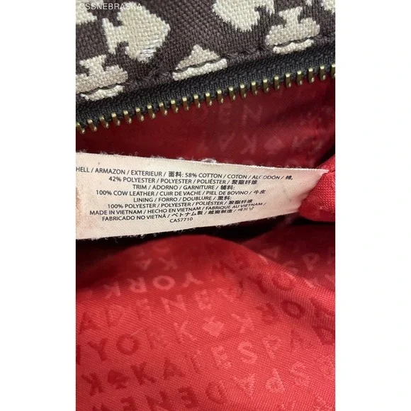 Kate Spade Brown/Cream/Scarlet Canvas, Leather Hobo Bag - Picture 12 of 12